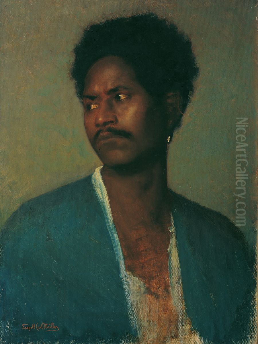 Ein Nubier Oil Painting by Leopold Carl Muller