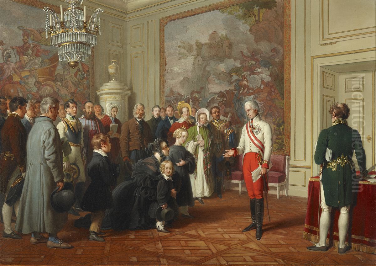 Kaiser Franz I. erteilt allgemeine Audienz Oil Painting by Johann Peter Krafft