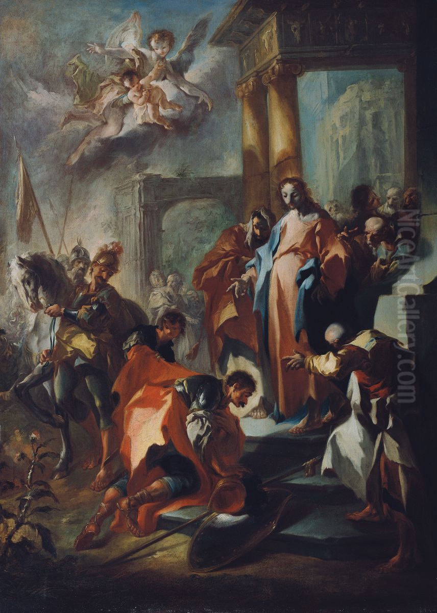 Christ and the Captain of Capernaum Oil Painting by Franz Anton Maulbertsch