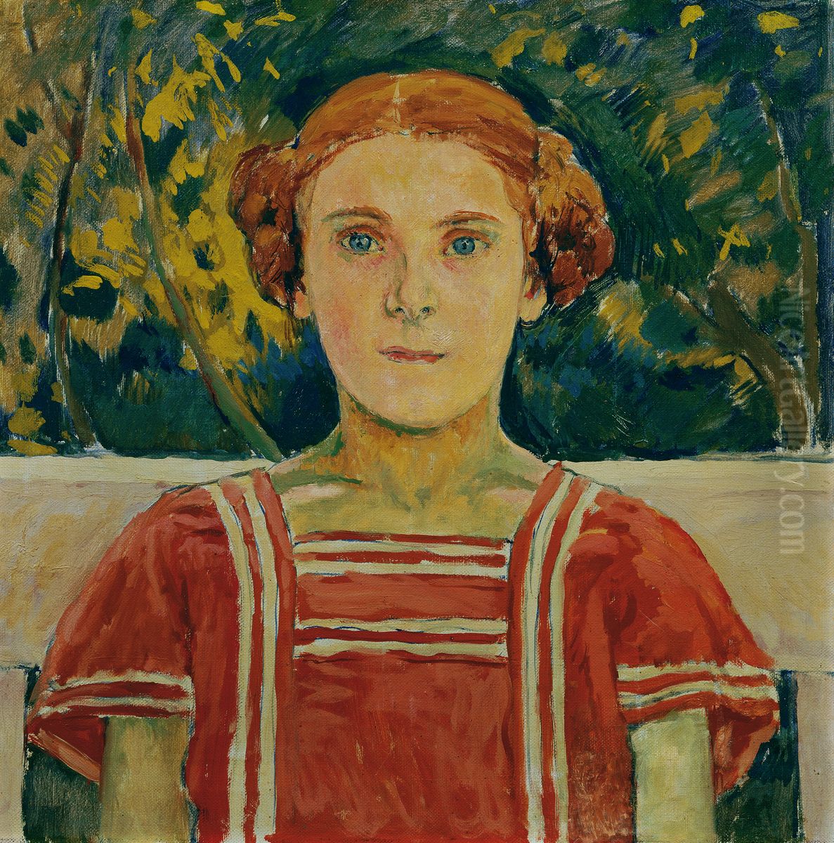 Elisabeth Steindl, Nichte des Kunstlers Oil Painting by Koloman Moser