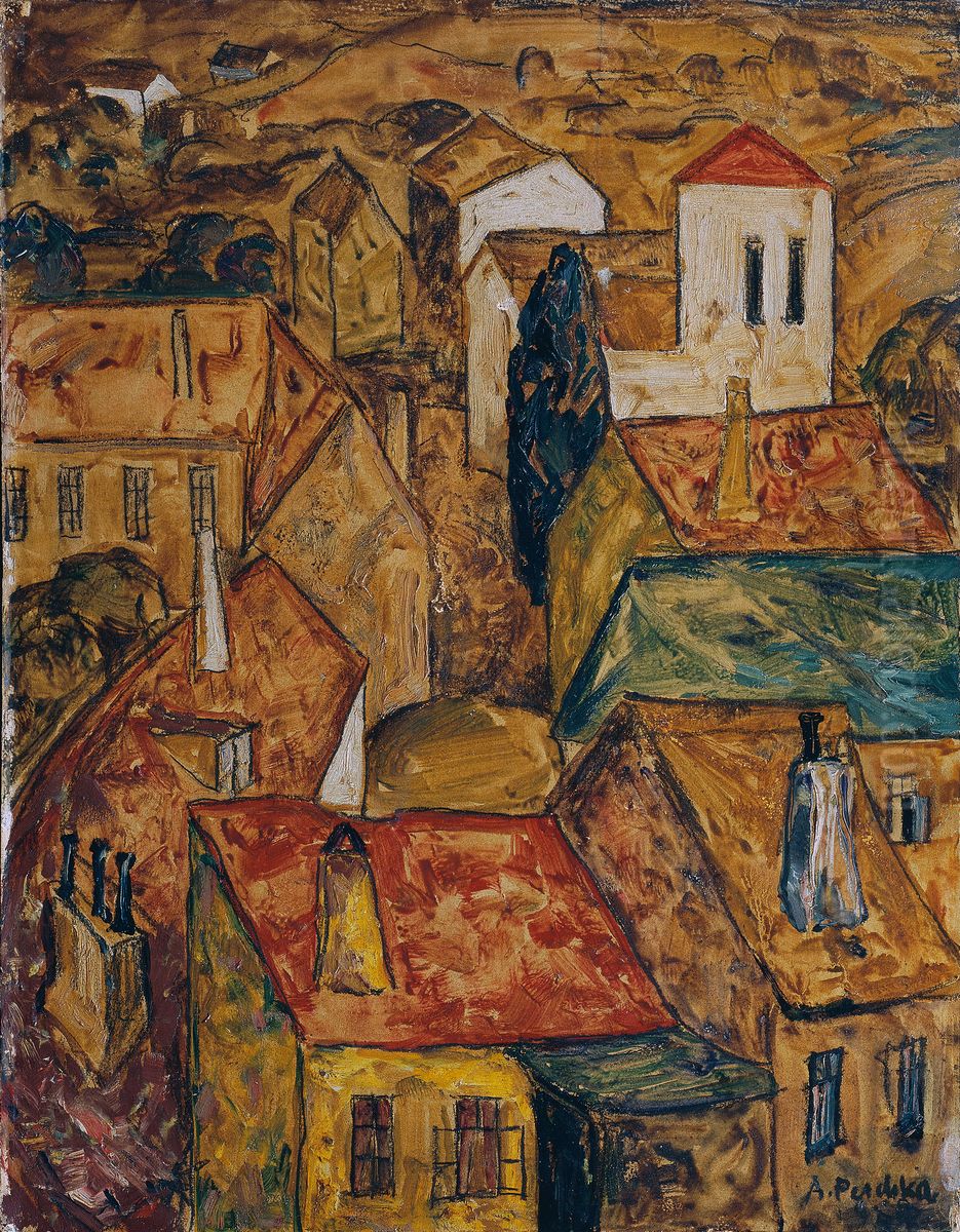 Stadtlandschaft Oil Painting by Anton Peschka