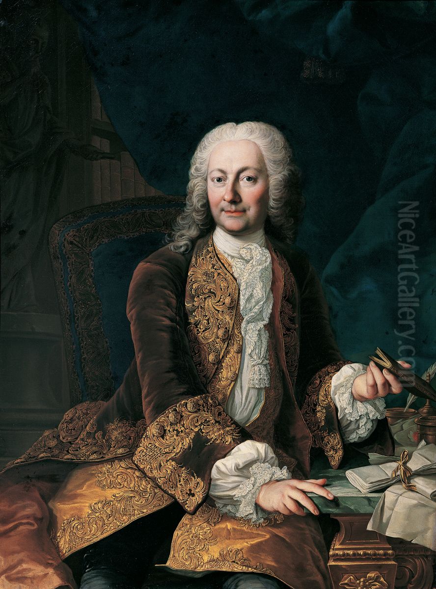 Johann Christoph Freiherr von Bartenstein Oil Painting by Martin Van Meytens