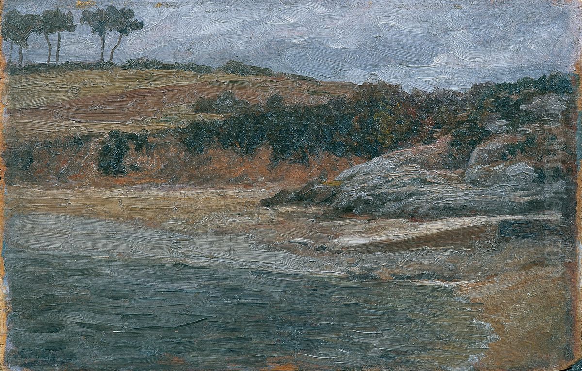Bretonische Kuste Oil Painting by Alexander Demetrius Goltz