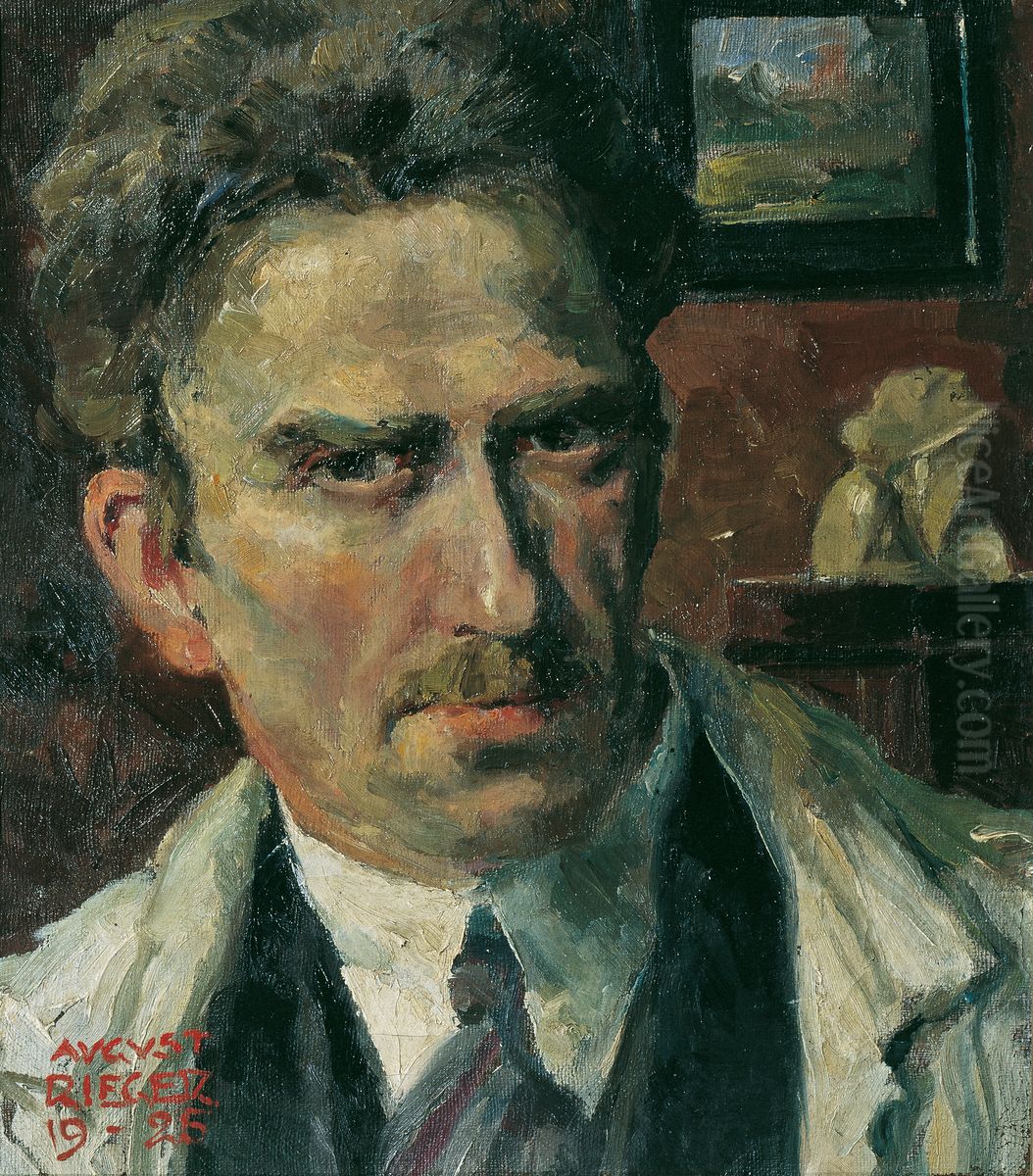 Selbstbildnis Oil Painting by August Rieger