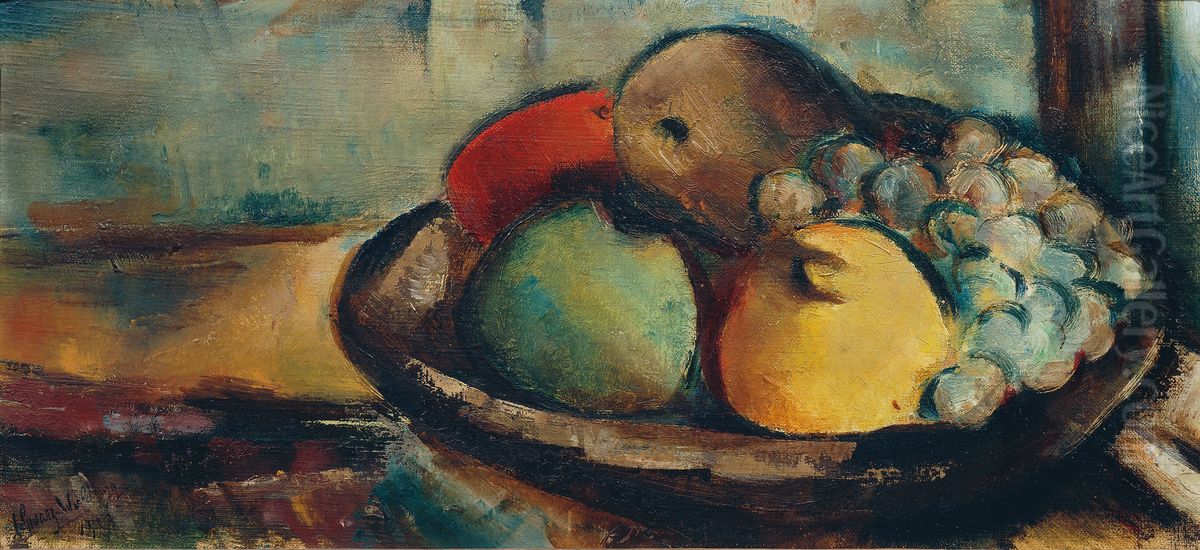 Obststillleben Oil Painting by Fritz Schwarz-Waldegg