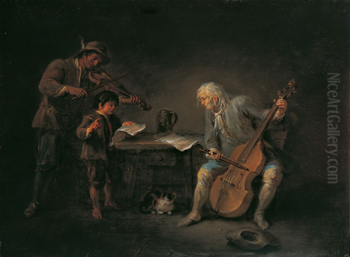 Musikanten Oil Painting by Martin Johann Schmidt