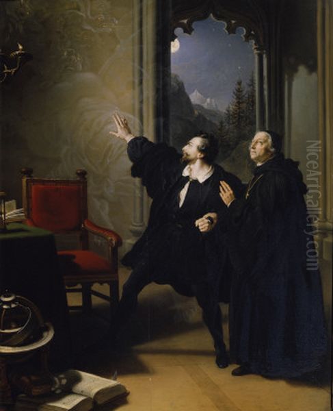 Manfreds Sterbestunde Oil Painting by Johann Peter Krafft