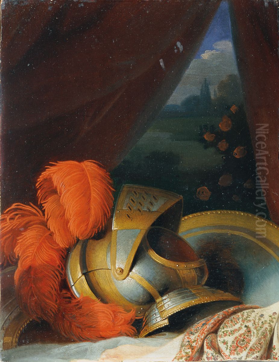 Helm und Rundschild Oil Painting by Johann Peter Krafft