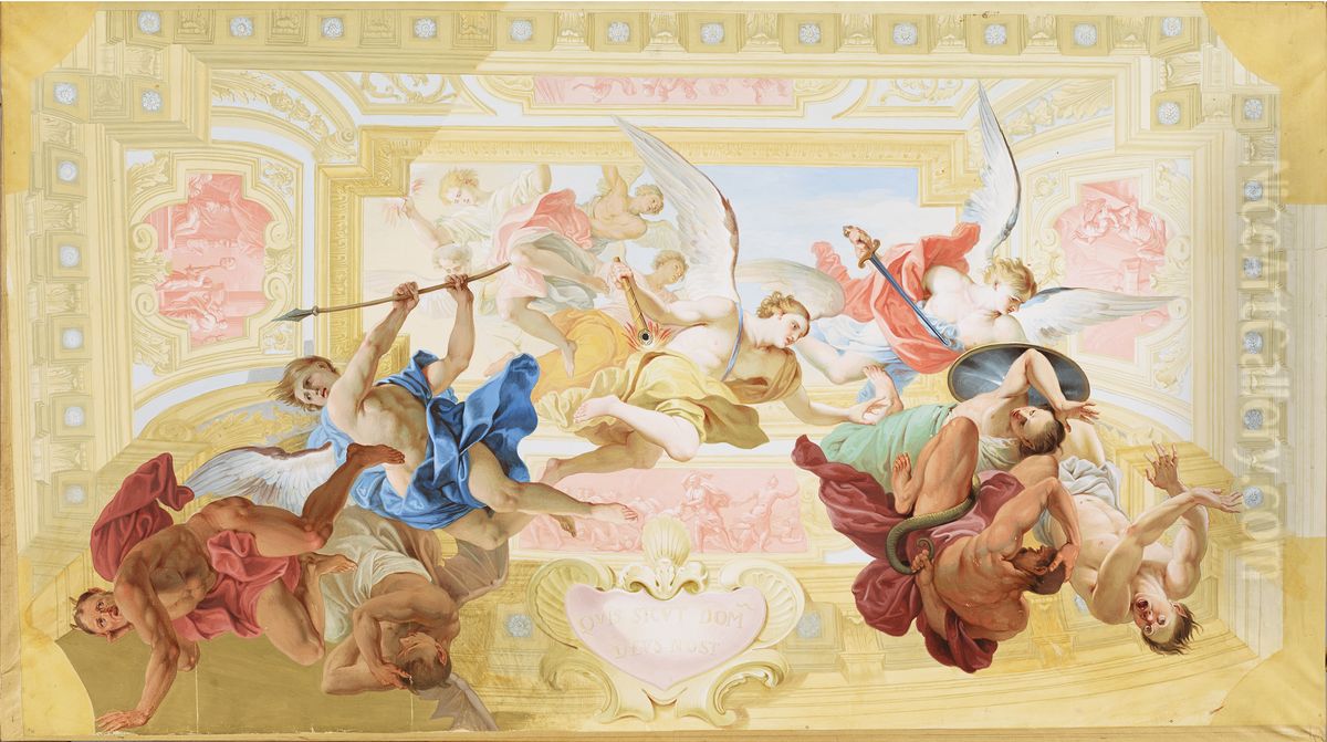 Engelssturz Oil Painting by Johann Peter Krafft