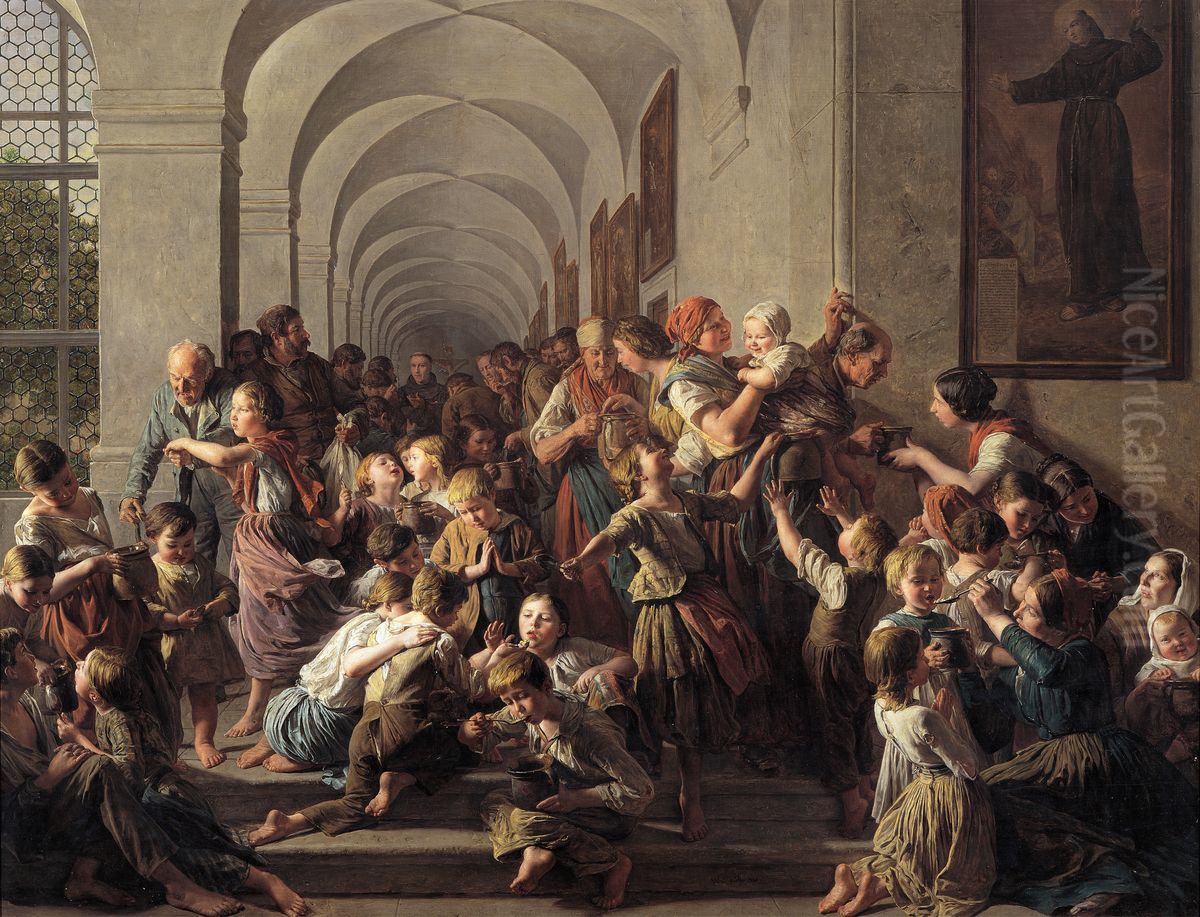 Die Klostersuppe Oil Painting by Ferdinand Georg Waldmuller