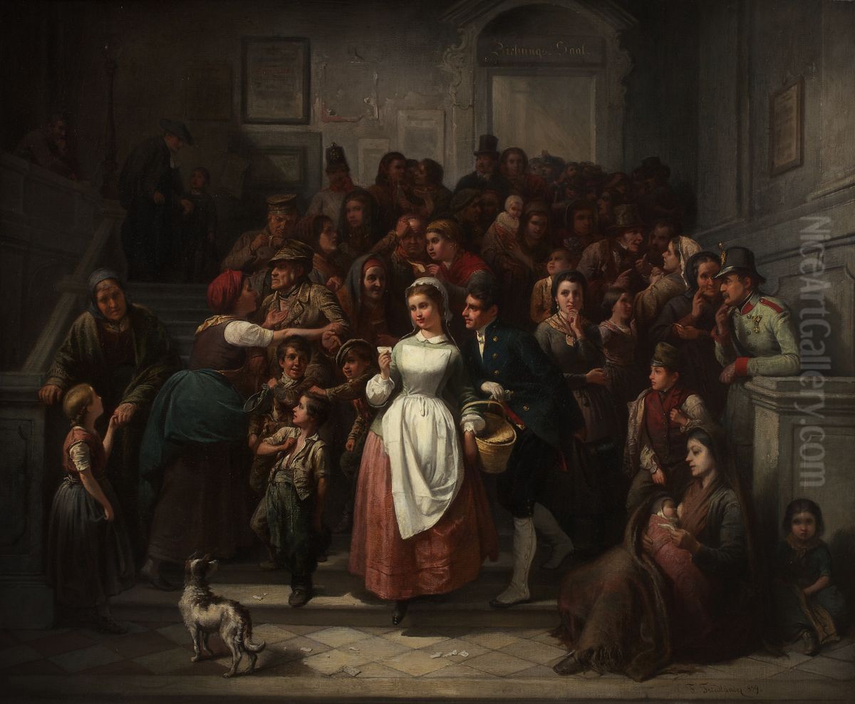 Nach der Lotterieziehung Oil Painting by Friedrich Friedlander