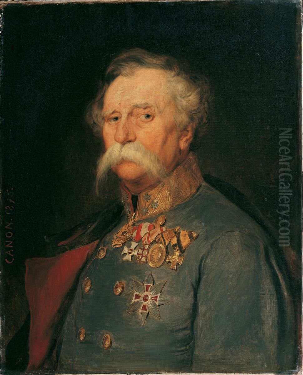 Feldzeugmeister Franz von Hauslab Oil Painting by Hans (Johann von Strasiripka) Canon