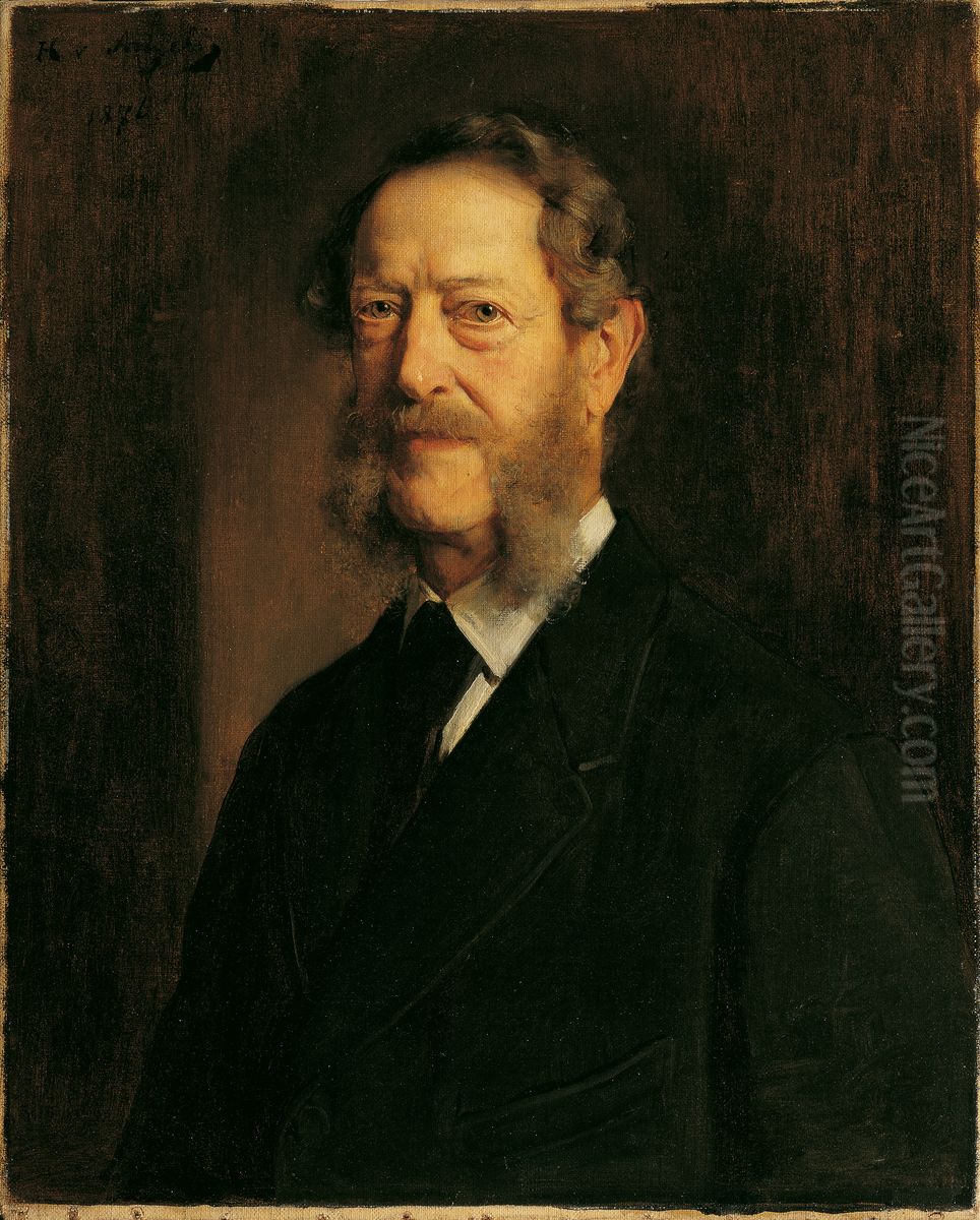 Der Dichter Anastasius Grun (alias Anton Alexander Graf von Auersperg) Oil Painting by Baron Heinrich von Angeli