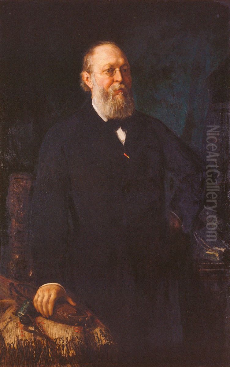 Ferdinand Freiherr von Hochstetter Oil Painting by Franz Rumpler