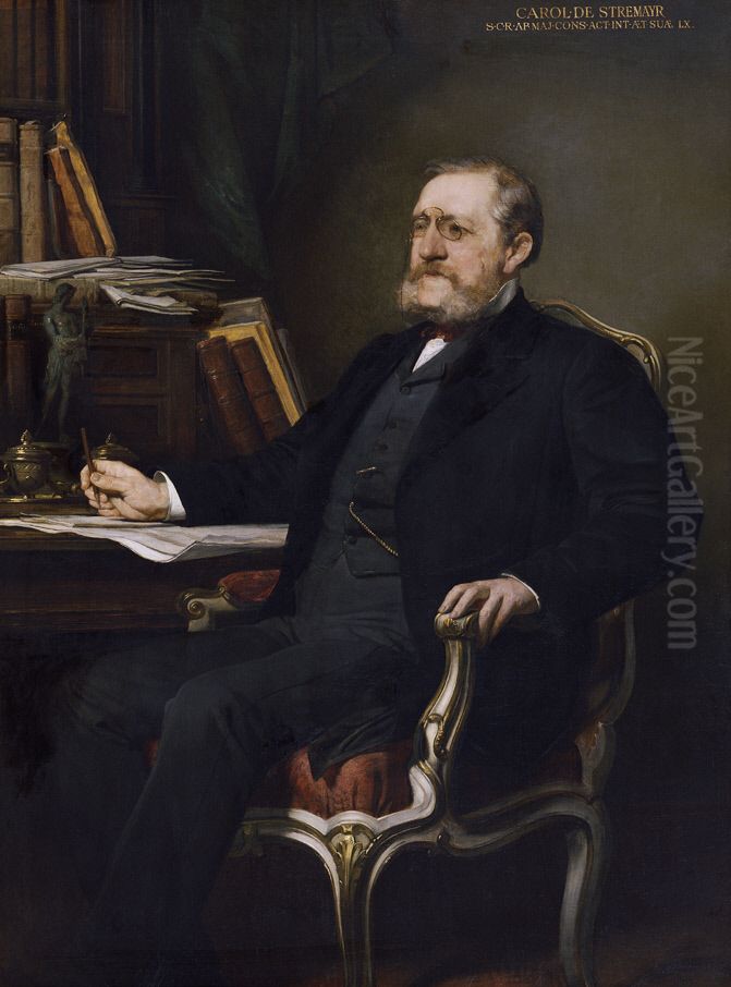 Dr. Karl von Stremayr Oil Painting by August Eisenmenger