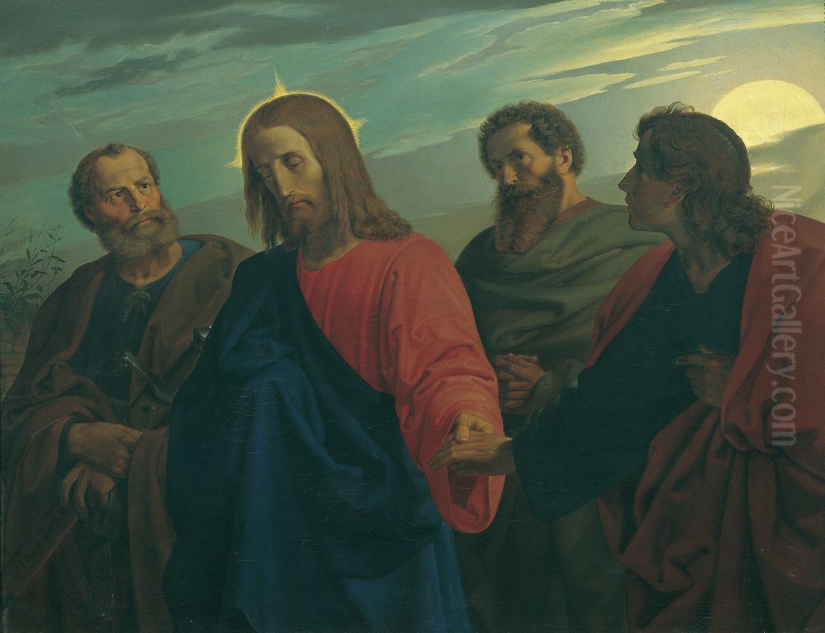 Der Abschied Christi von seinen Jungern (Gang nach Gethsemane) Oil Painting by Joseph von Fuhrich