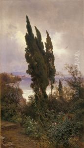 Garten vor dem koniglichen Schloss auf Korfu