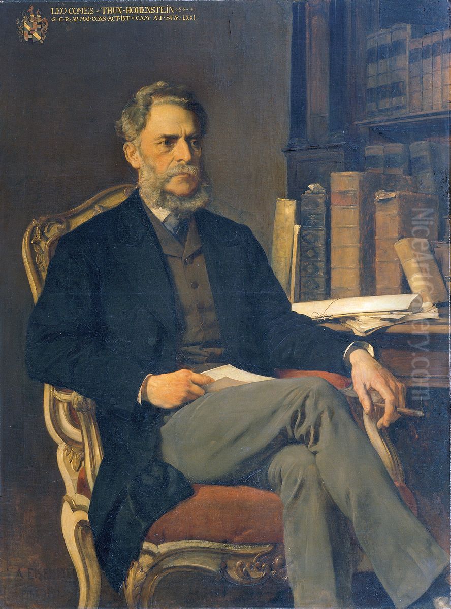 Leo Graf Thun-Hohenstein Oil Painting by August Eisenmenger