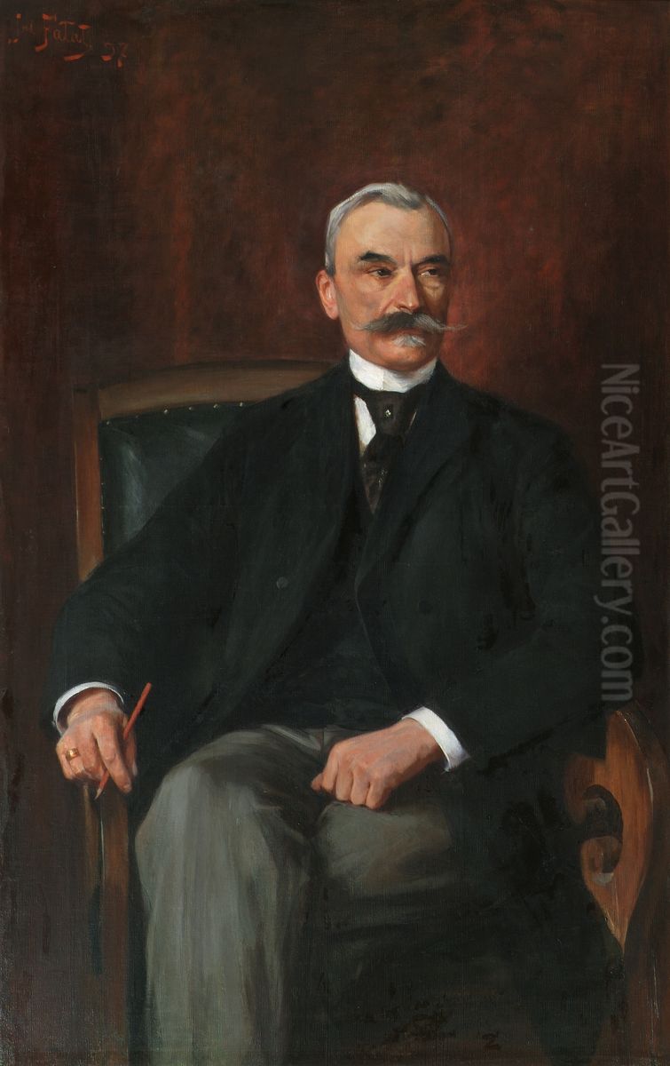 Dr. Stanislaus Ritter von Madeyski Oil Painting by Julian Falat