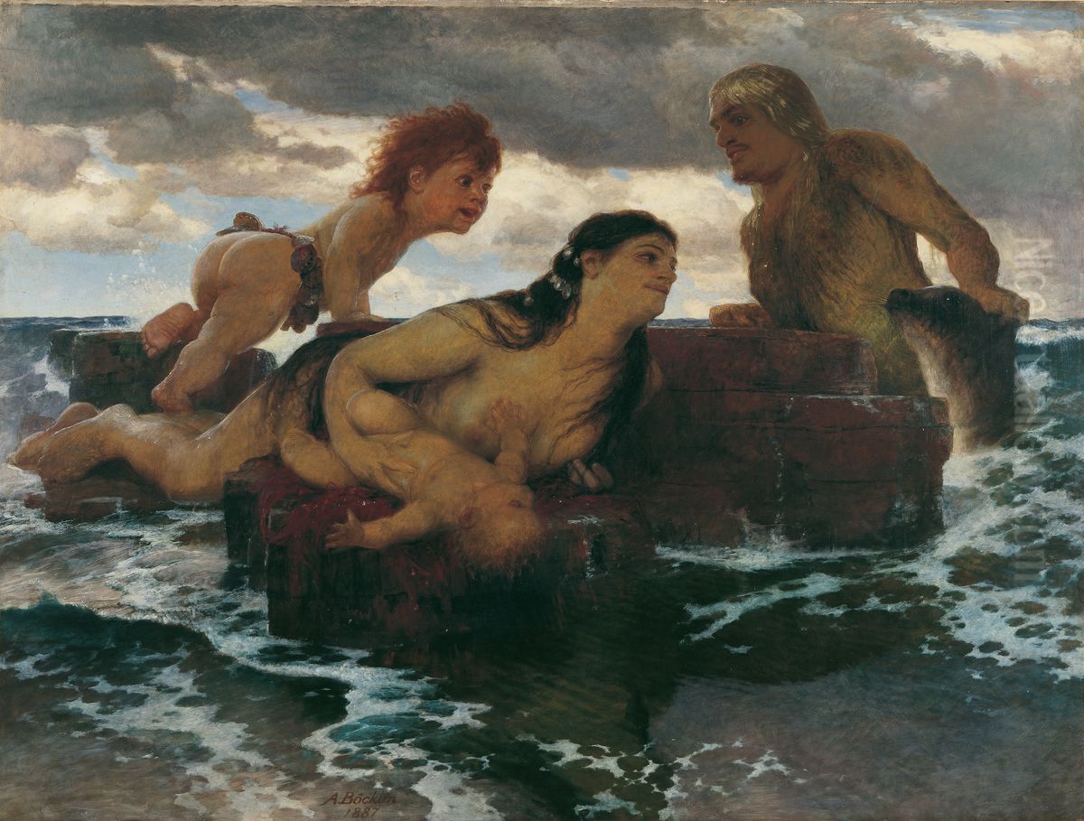 Sea Idyll Oil Painting by Arnold Bocklin