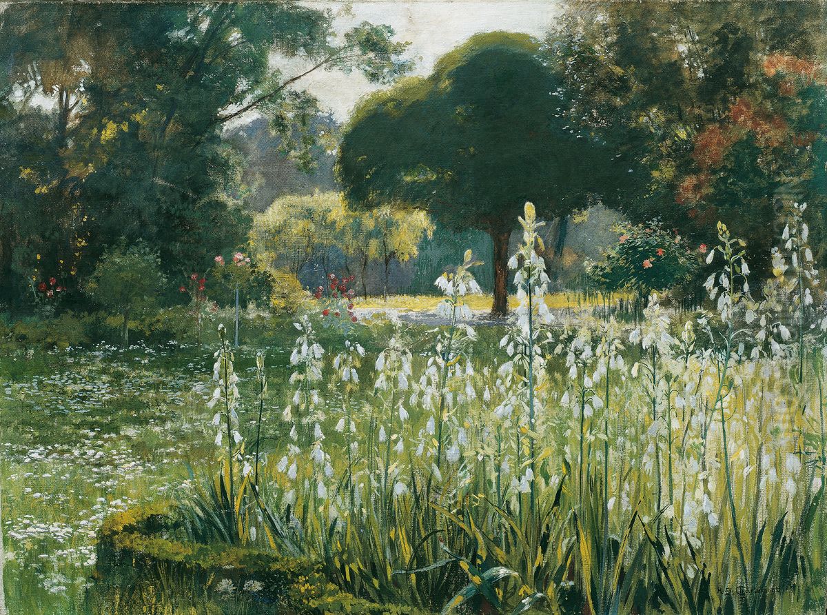 Sommerhyazinthen (Galtonien) Oil Painting by Hugo Charlemont