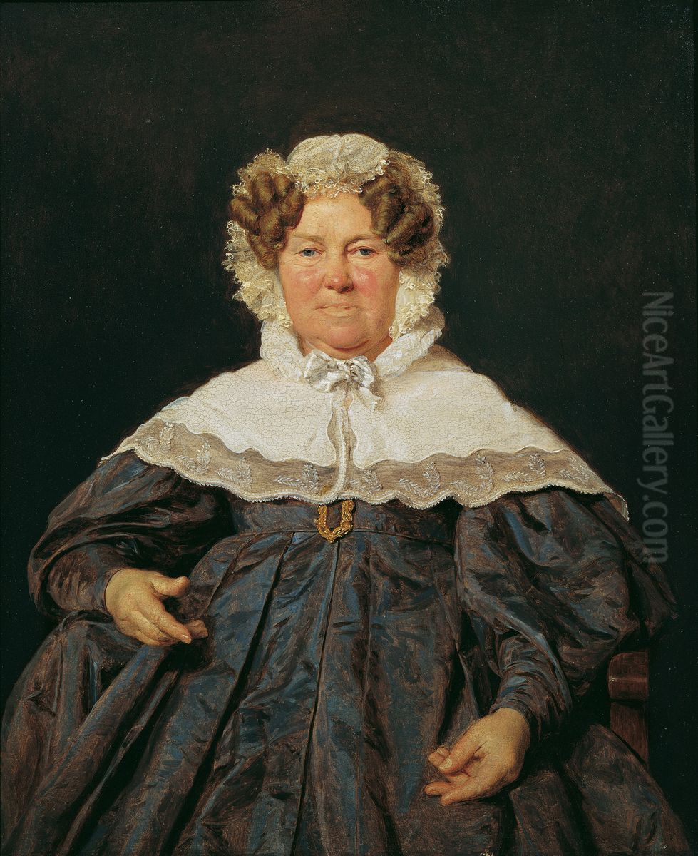 Josephine Schaumburg, geb. Stahel Oil Painting by Ferdinand Georg Waldmuller