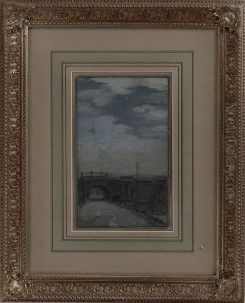 Two Landscapes With Bridges Oil Painting by Jean-Michel, Michel Cazin