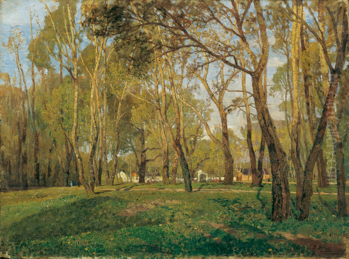 Krieau im Prater Oil Painting by Tina Blau