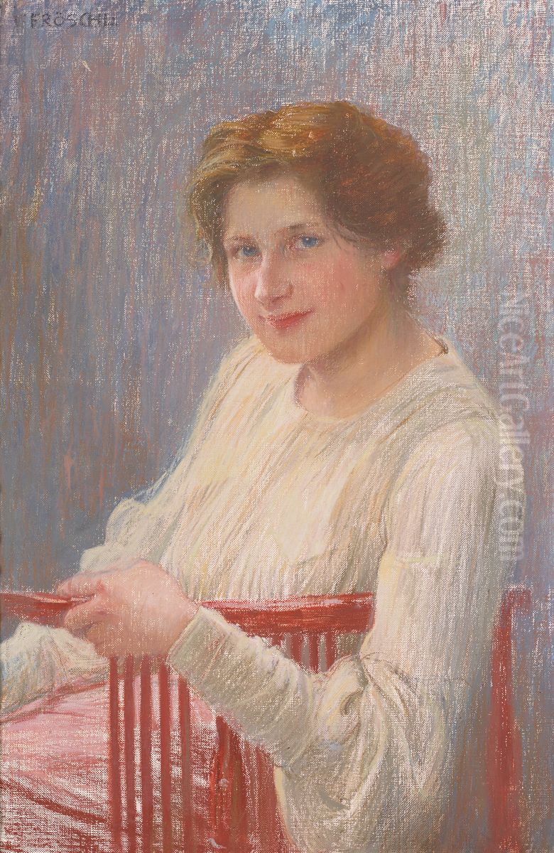 Bildnisstudie Oil Painting by Carl Froschl