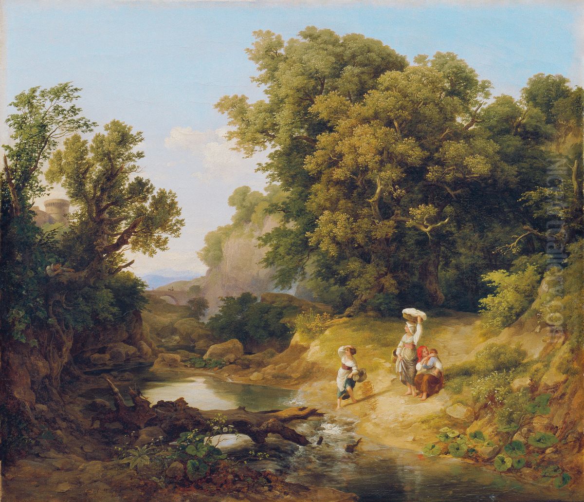 Ideale Landschaft (Italienische Landschaft) Oil Painting by Karoly Marko