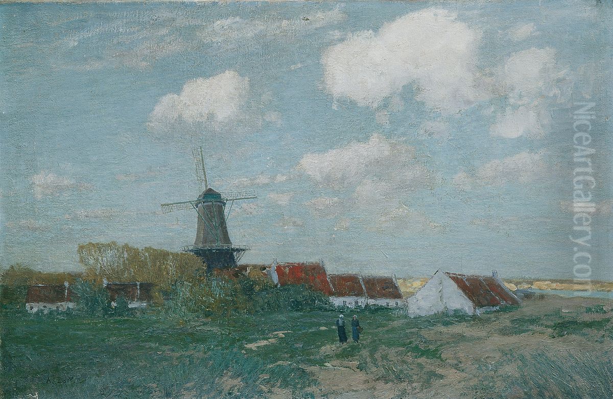 Dorf auf der Dune Oil Painting by Alfred Zoff