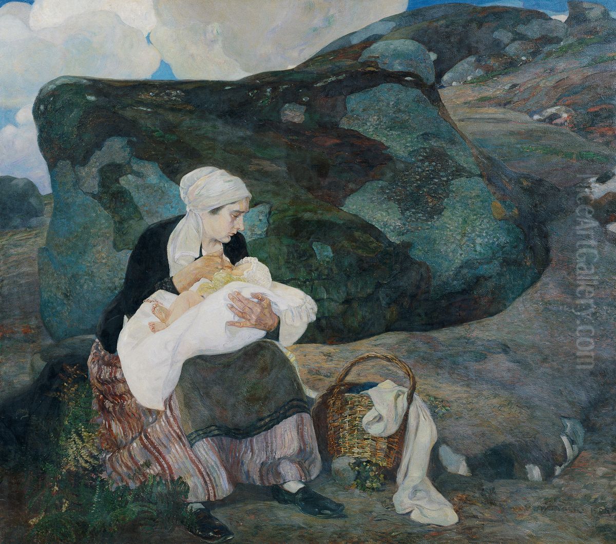 Die Rast Oil Painting by Wenzel Franz Jager