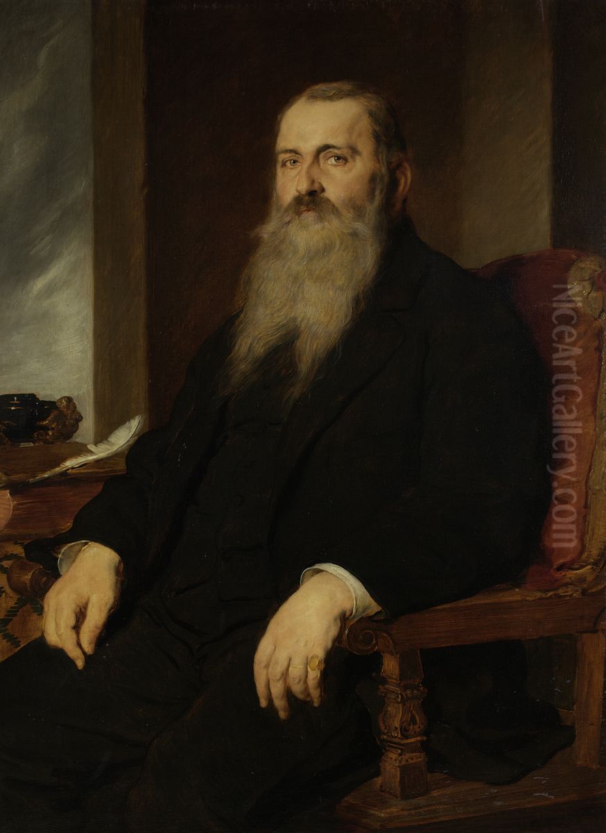 Der Schriftsteller Emmerich Ranzoni Oil Painting by Hans (Johann von Strasiripka) Canon