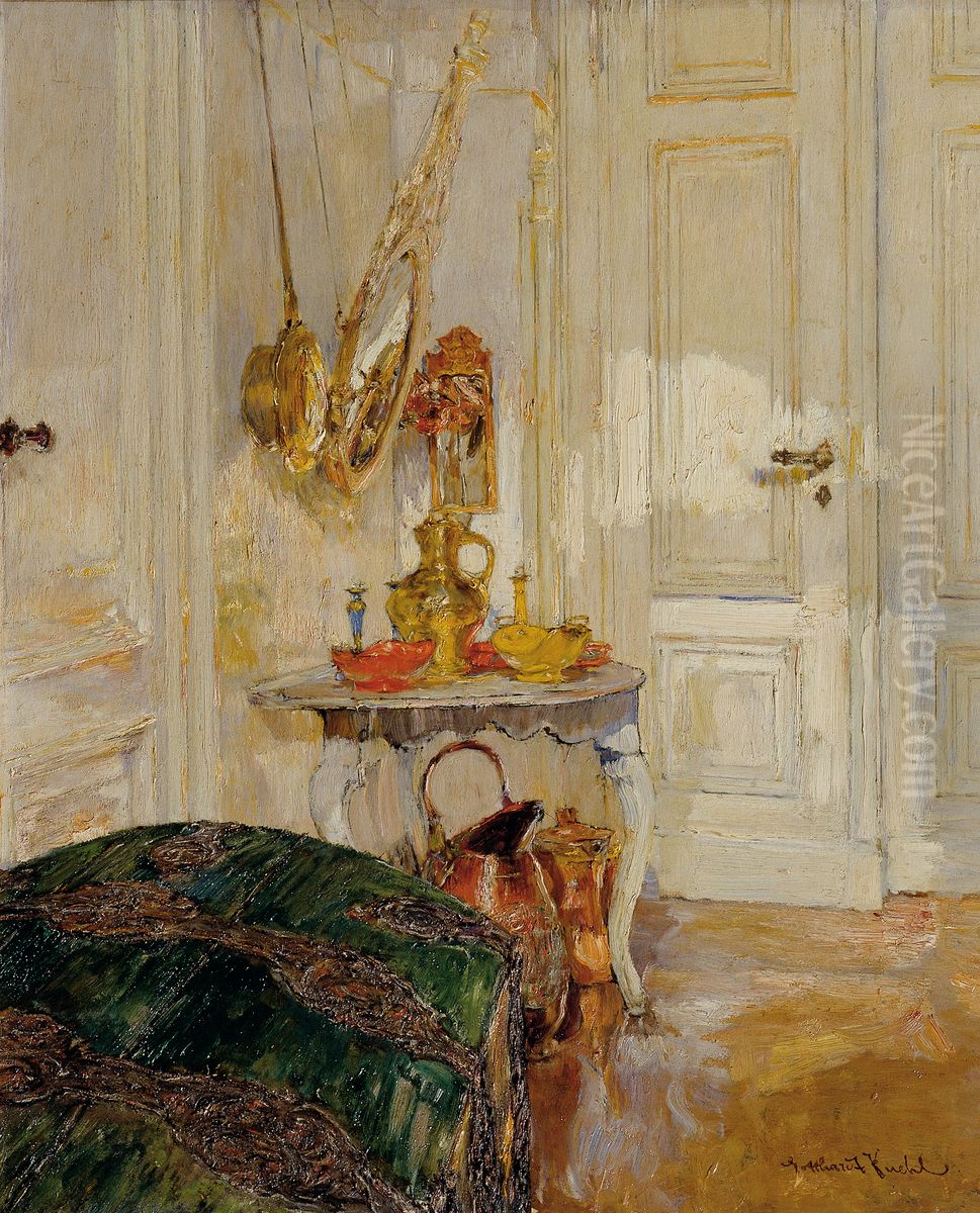 Weisses Interieur Oil Painting by Gotthardt Kuehl