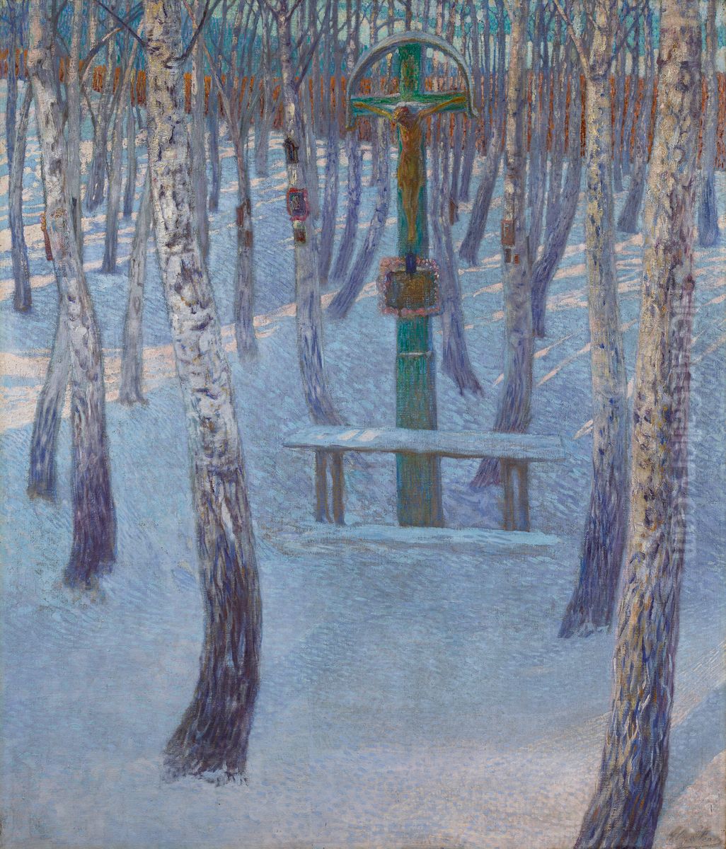 Waldandacht Oil Painting by Hugo Baar