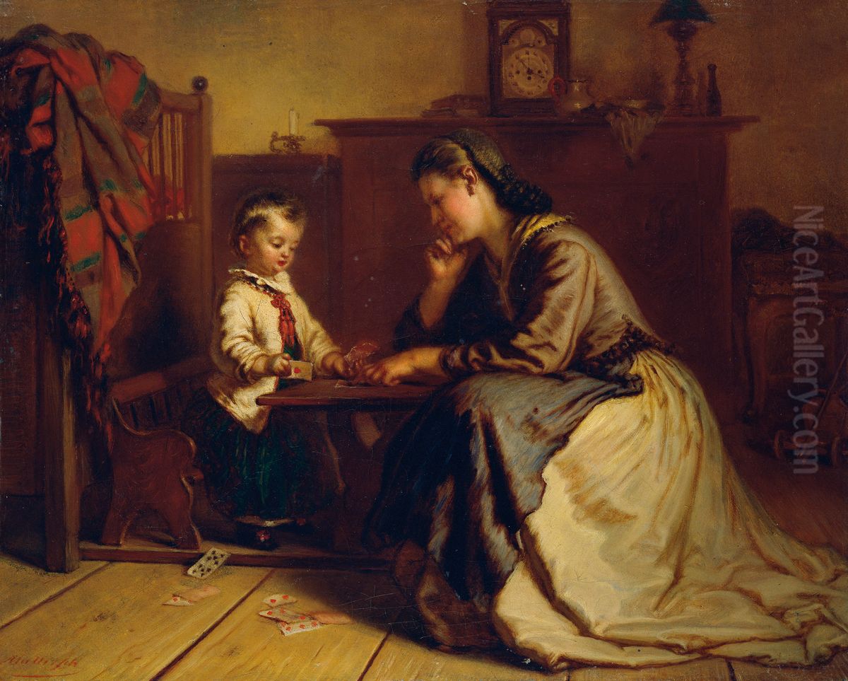 Kartenspiel Oil Painting by Ferdinand Mallitsch