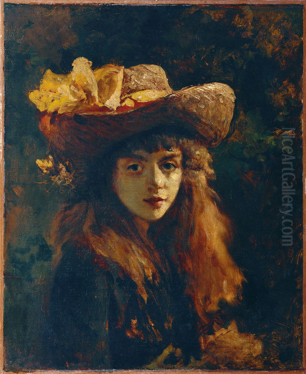 Bildnis eines Madchens Oil Painting by Gustave Courbet