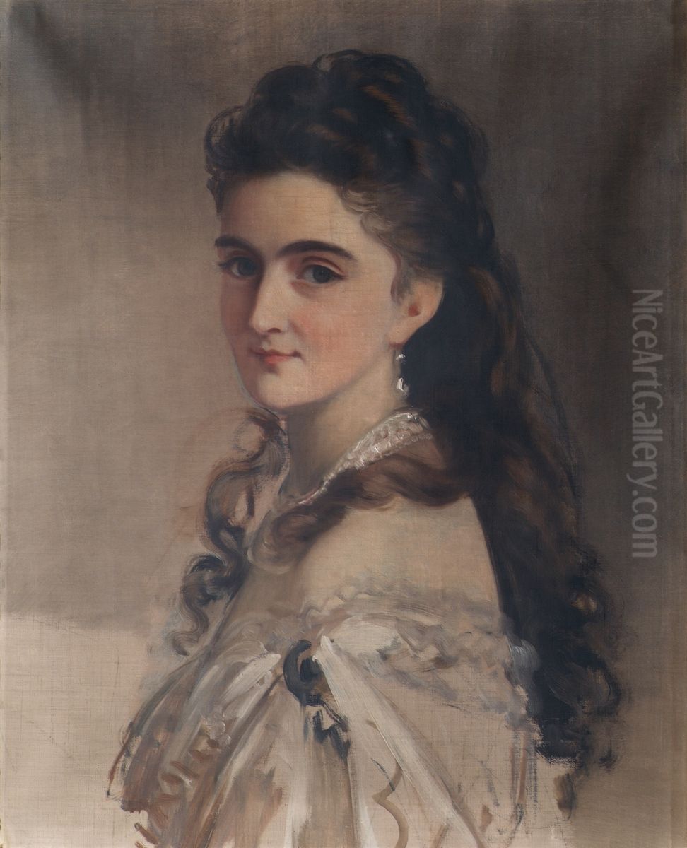 Sidonie Schrotzberg, geb. Stohl, die zweite Gattin des Kunstlers Oil Painting by Franz Schrotzberg