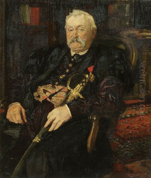 Marschall Milkowski Oil Painting by Jozef Mehoffer