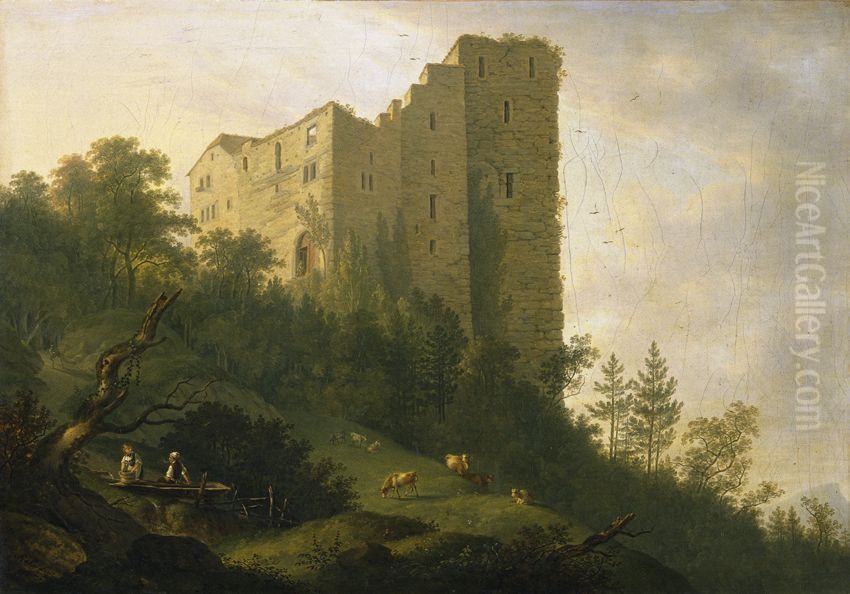 Umgebung der Ruine Habsburg Oil Painting by Johann Caspar Rahn