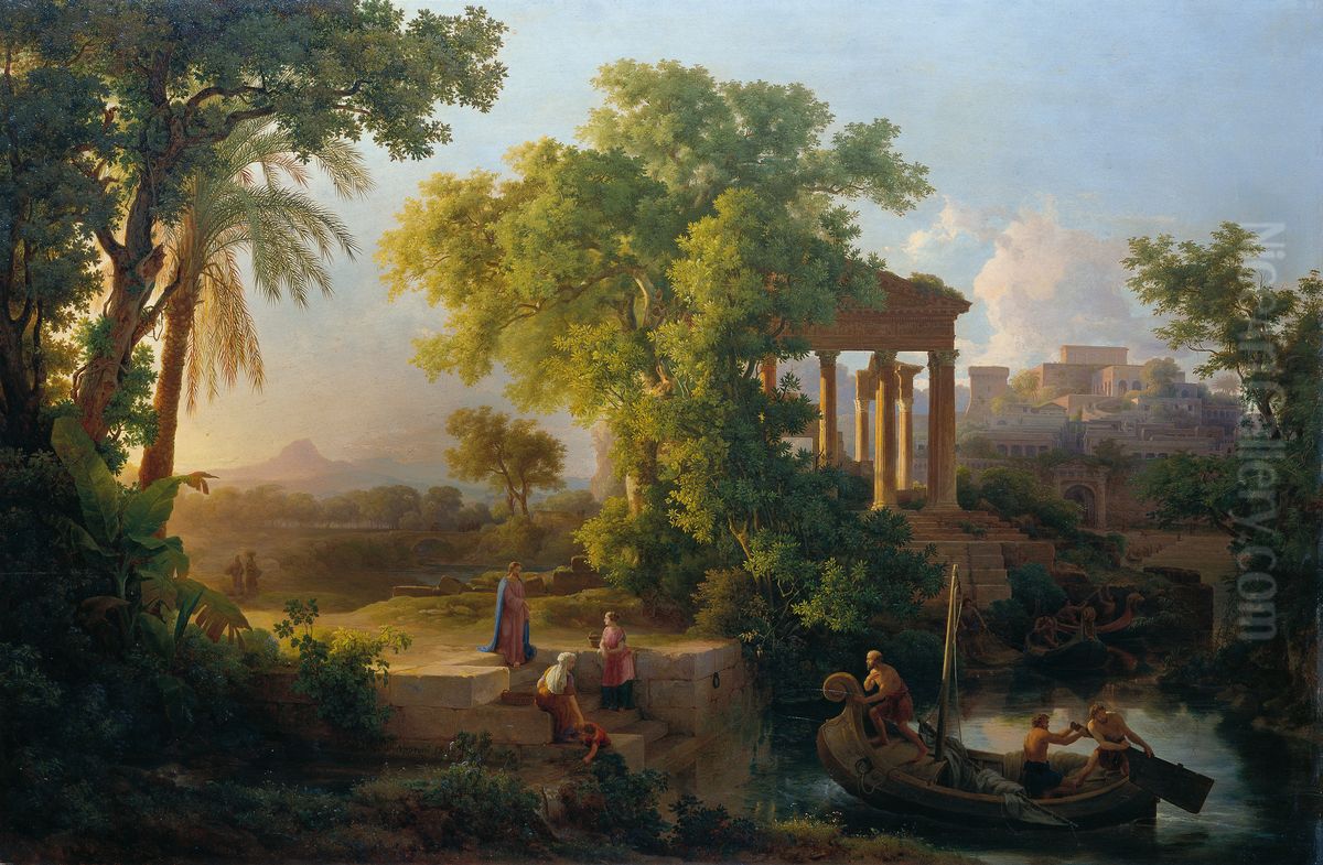 Landscape with the Vocation of St Peter Oil Painting by Karoly Marko