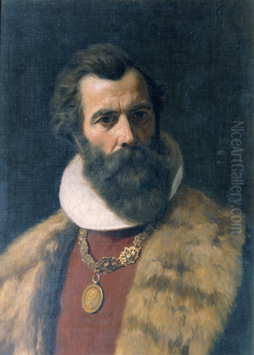 Bartiger Mann in altdeutscher Tracht Oil Painting by Natale Schiavoni
