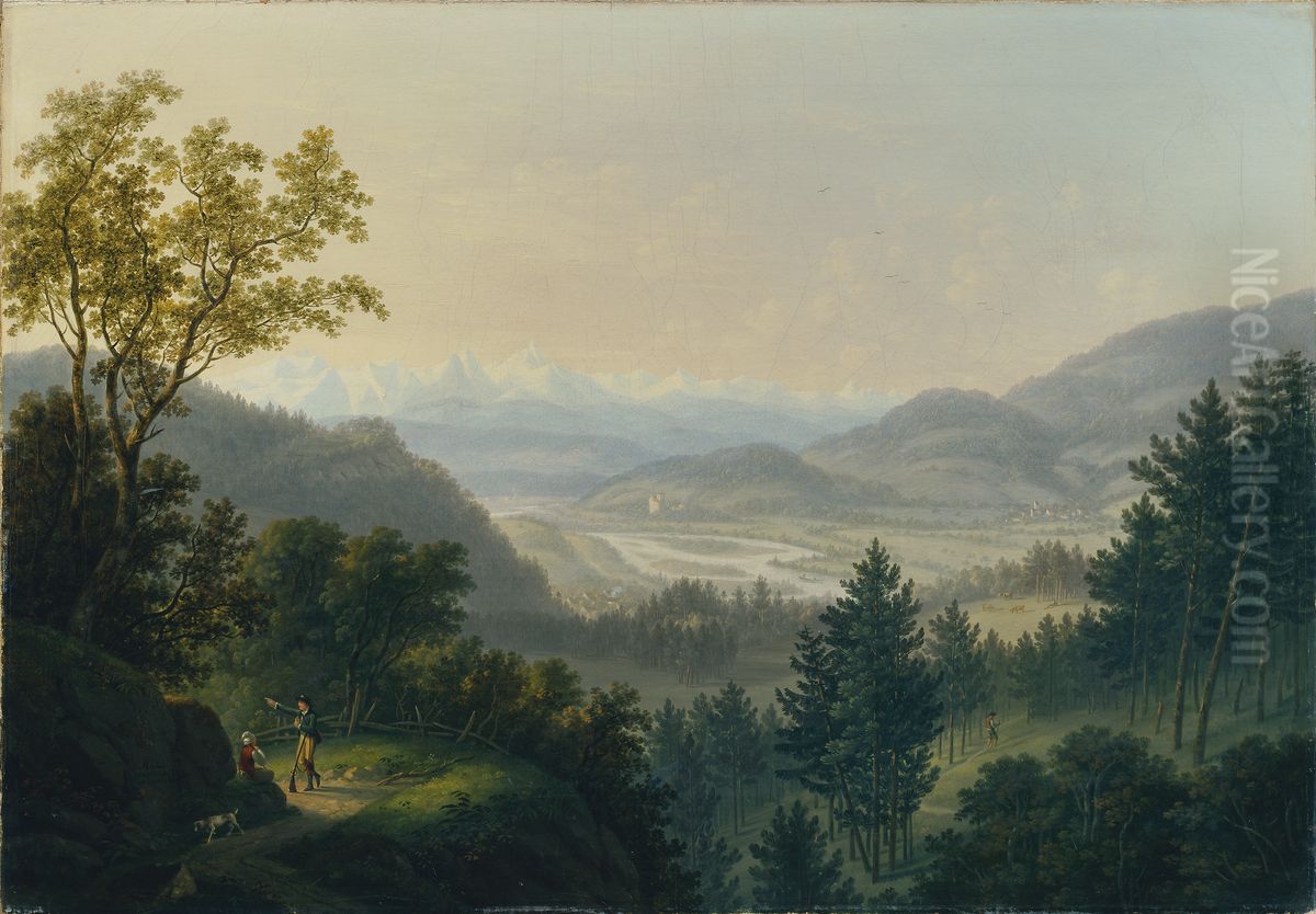 Surroundings of the Habsburg ruins Oil Painting by Johann Caspar Rahn