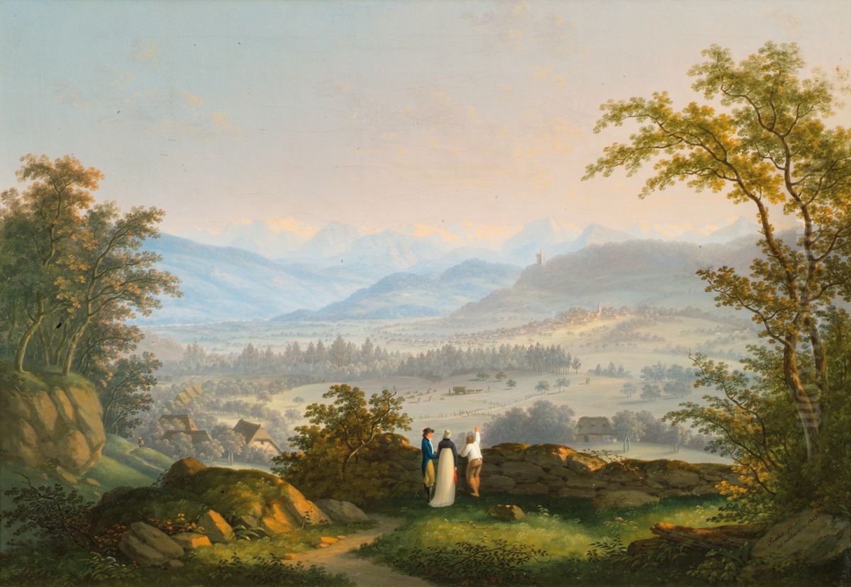 Surroundings of the Habsburg Ruin Oil Painting by Johann Caspar Rahn