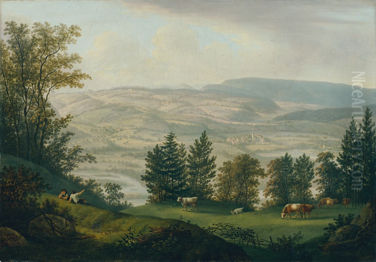 Umgebung der Ruine Habsburg Oil Painting by Johann Caspar Rahn