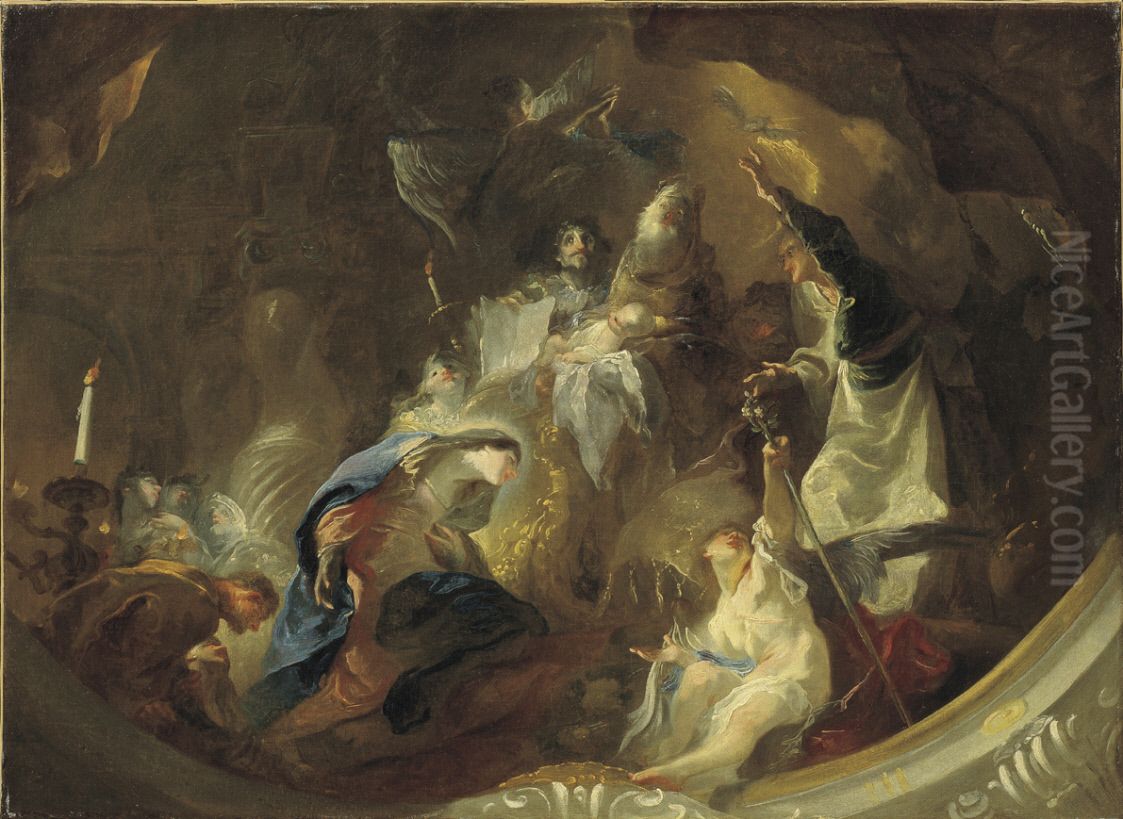 Darbringung im Tempel Oil Painting by Franz Anton Maulbertsch