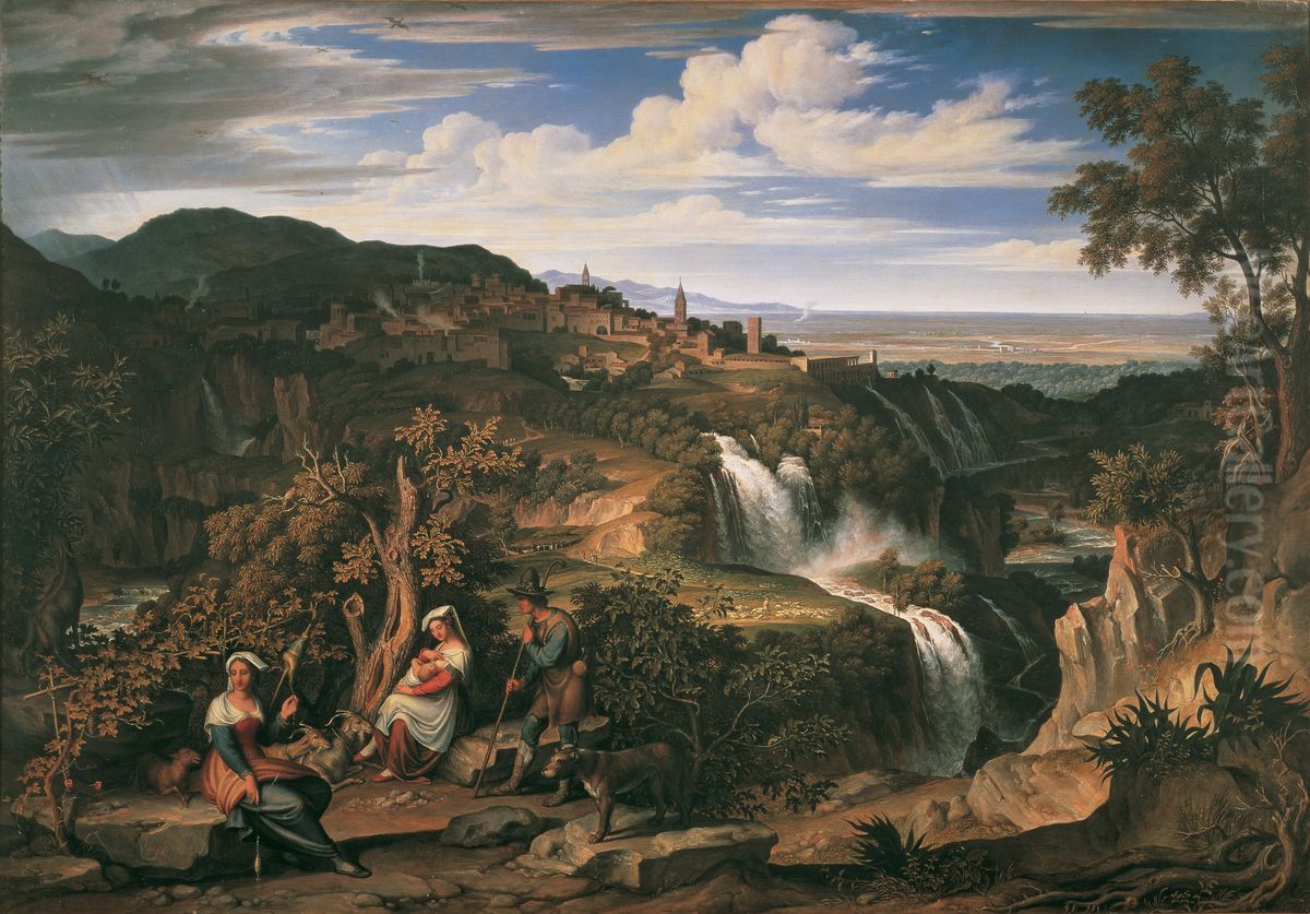 The Waterfalls of Tivoli near Rome Oil Painting by Joseph Anton Koch