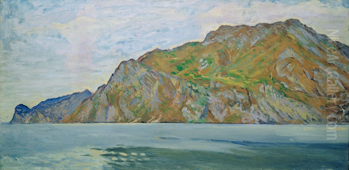 Blick von Torbole auf das Westufer des Gardasees Oil Painting by Koloman Moser