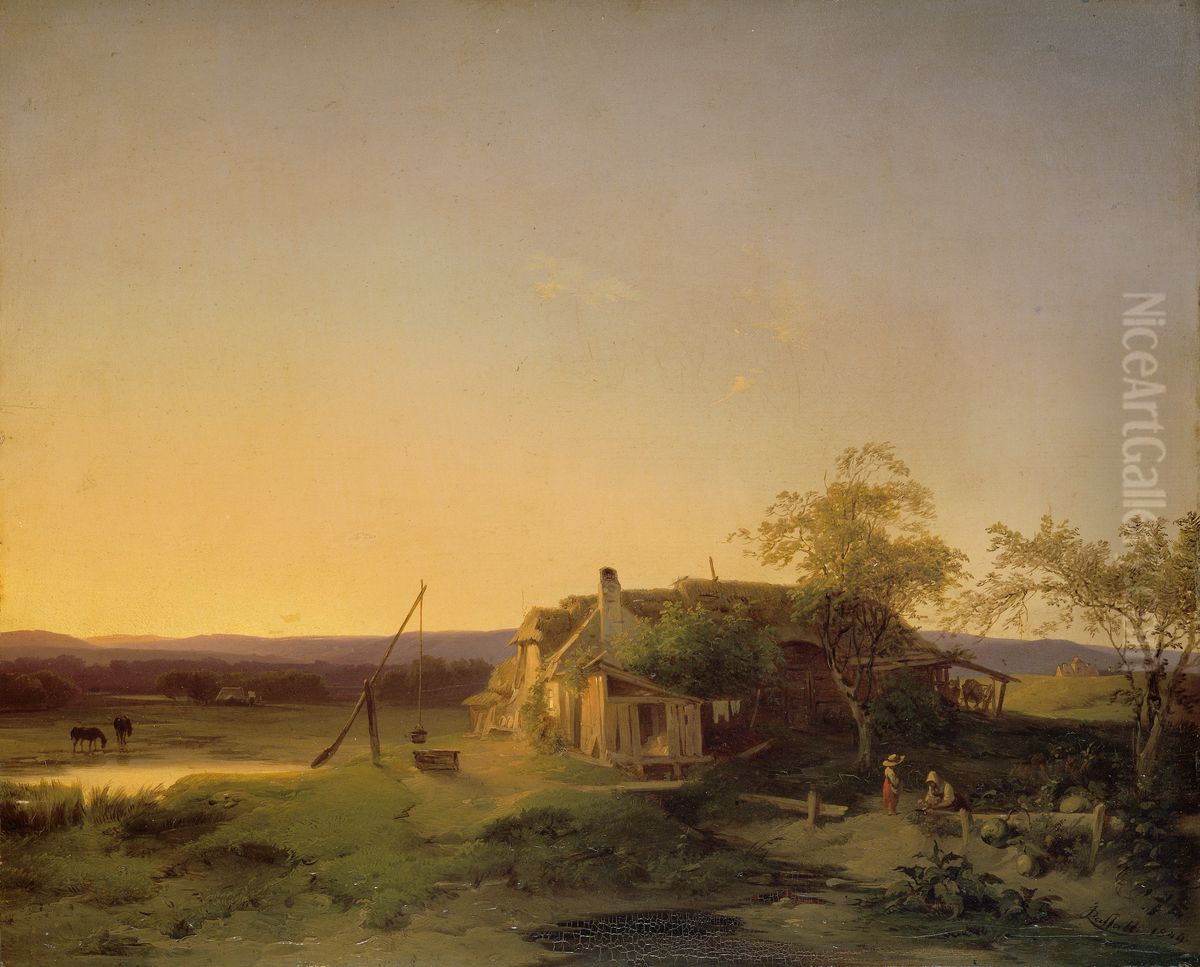 Abendlandschaft Oil Painting by Ignaz Raffalt