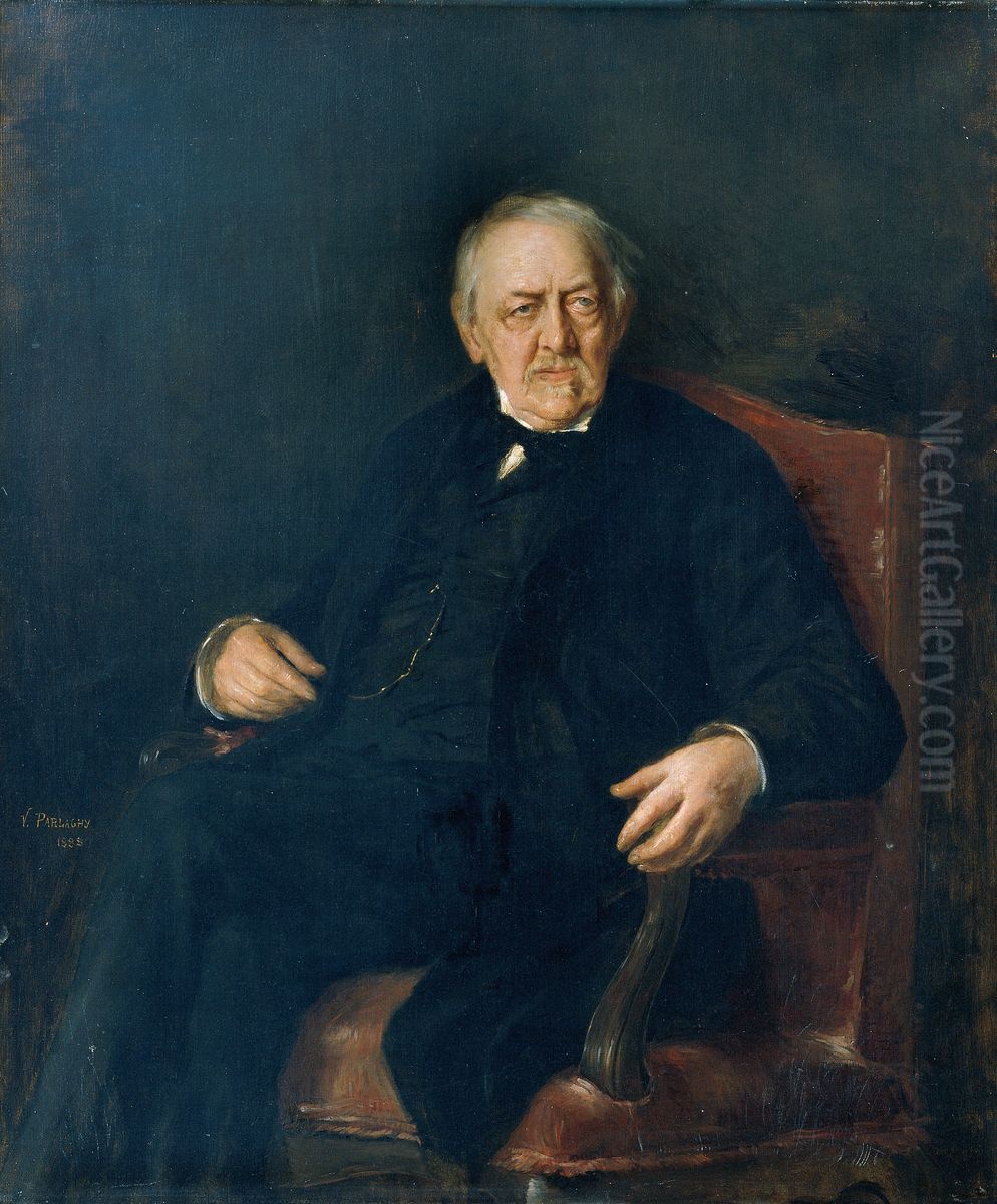 The Poet Eduard von Bauernfeld Oil Painting by Vilma Lwoff-Parlaghy